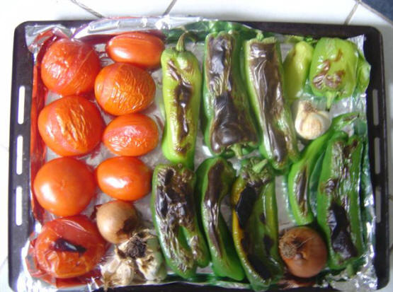 légumes partiellement grillées